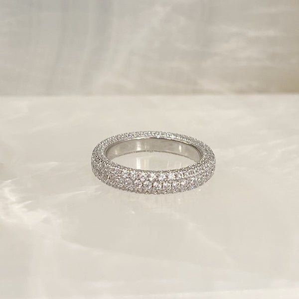 SILVER SHEENA PAVE ring