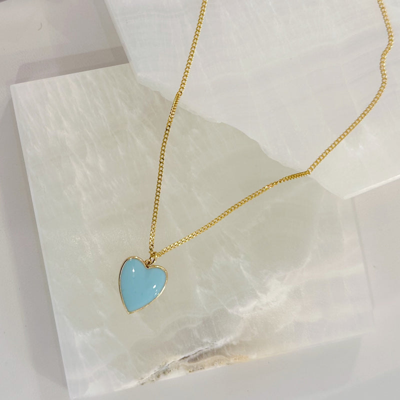 LIGHT BLUE HEART MINI necklace