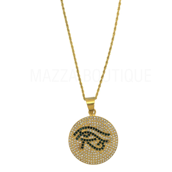 EYE OF HORUS II MEDALLION GOLD necklace