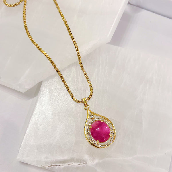 TAMI OVAL FUCHSIA necklace