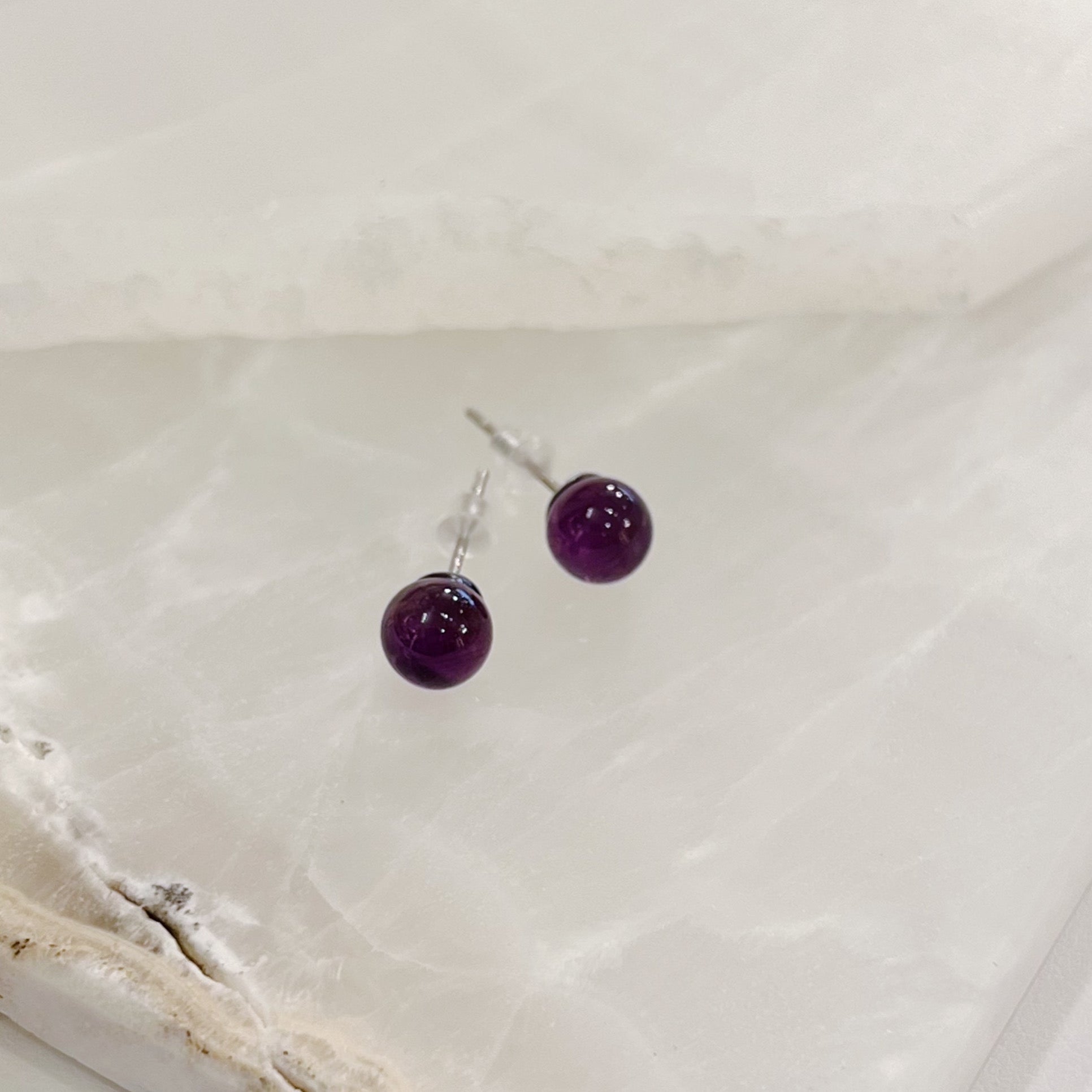 AMETHYST STUD earrings