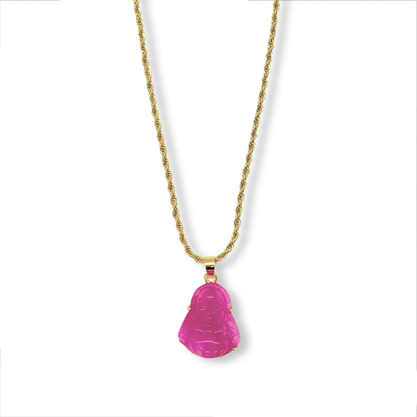 GOOD LUCK BUDDHA FUCHSIA MINI necklace