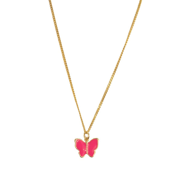 HOT PINK BUTTERFLY MINI necklace
