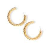 LARGE VINTAGE THICK ROPE HOOP earrings