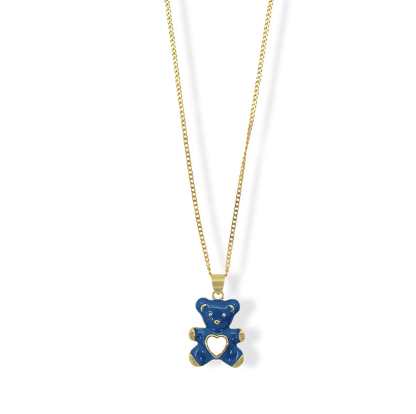 DARK BLUE TEDDY MINI necklace