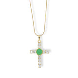 CRYSTAL CROSS JADE necklace