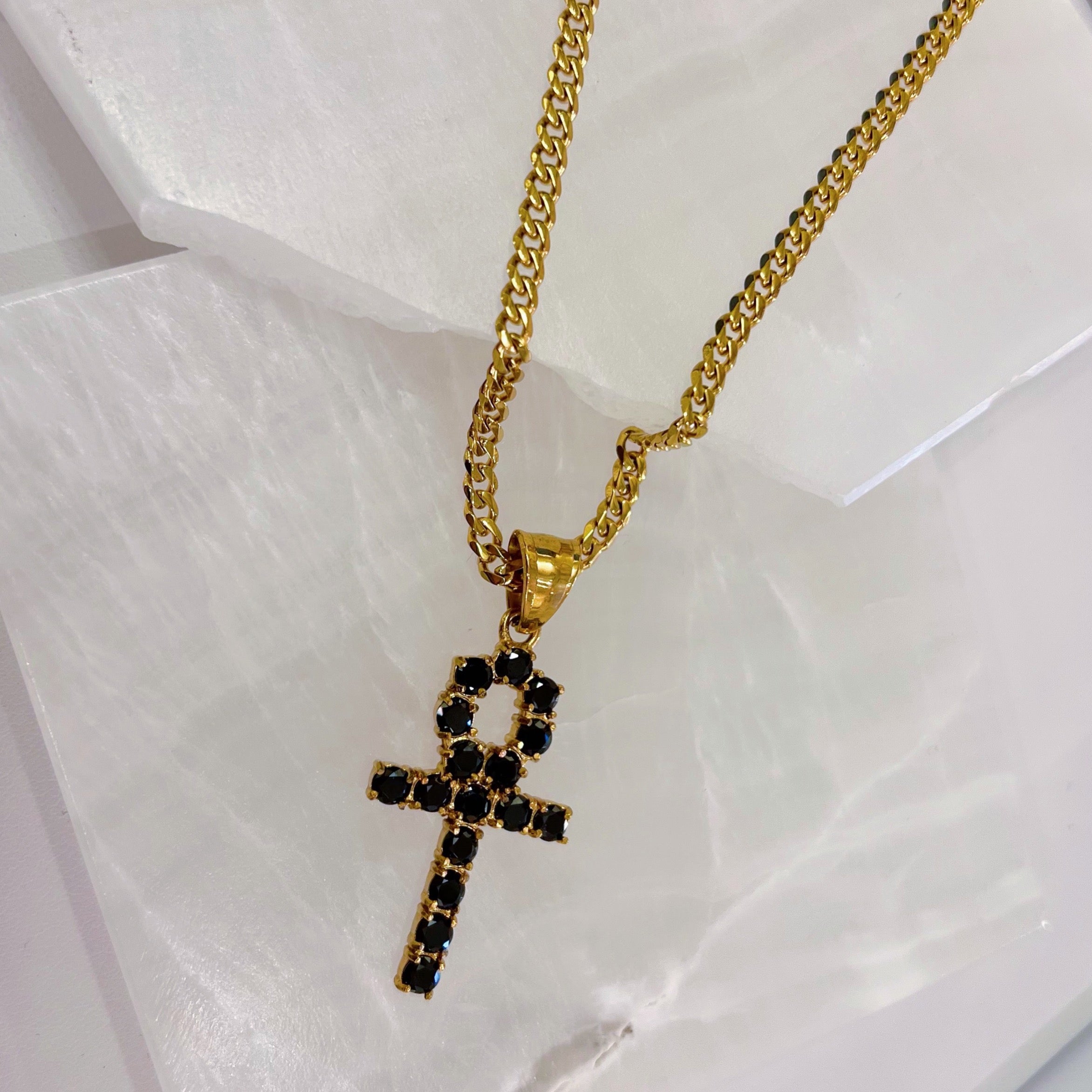 BLACK ANKH IV necklace