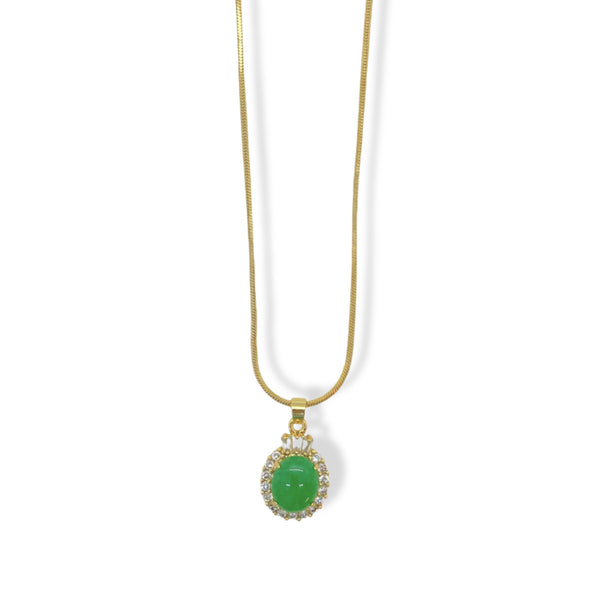 VERA OVAL JADE MINI necklace