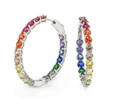 RAINBOW CRYSTAL HOOP earrings