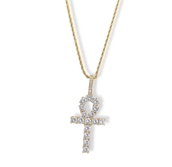 GOLD ANKH CRYSTAL necklace