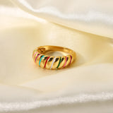 MULTICOLOR TWISTED DOME ring
