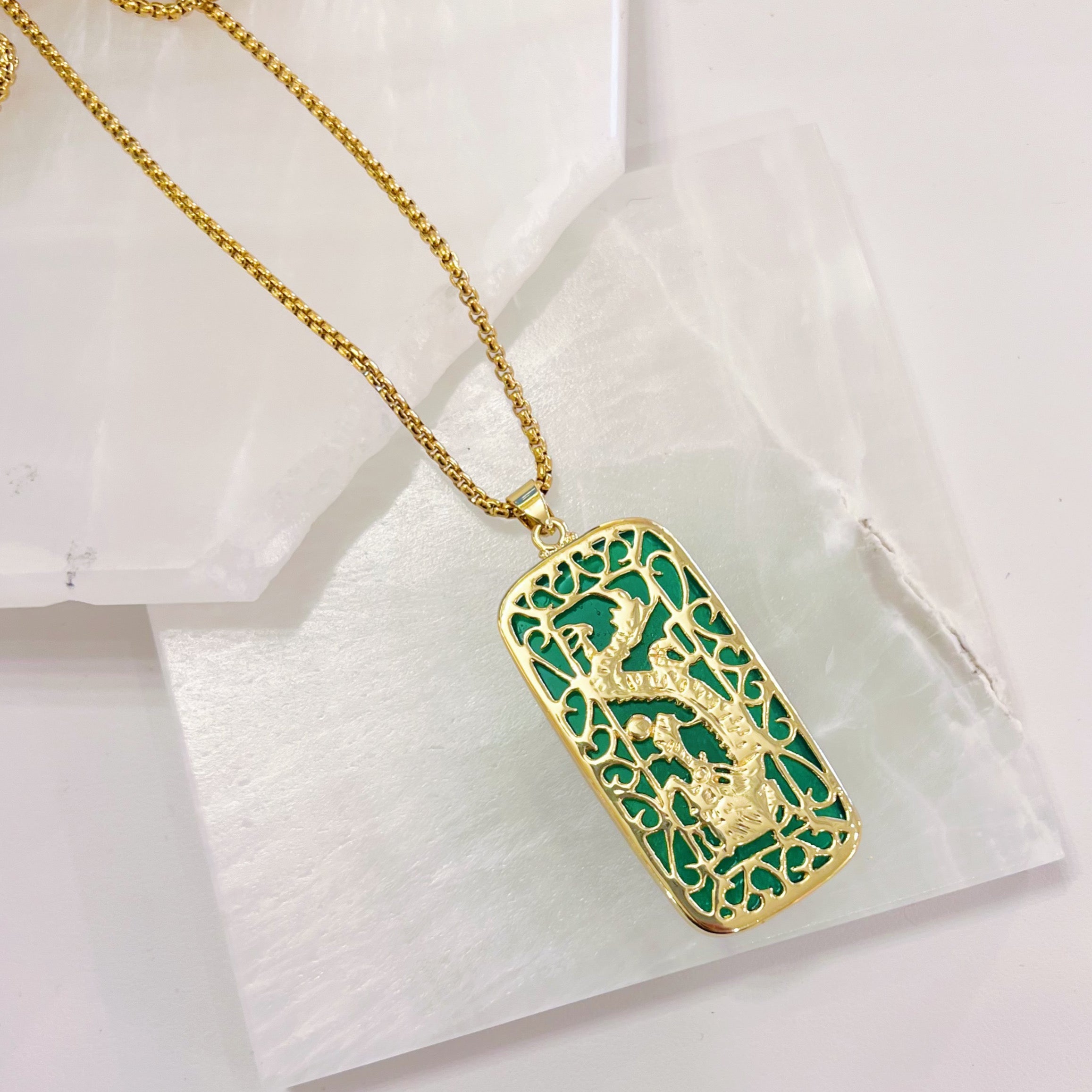 REVERSIBLE DRAGON II JADE necklace