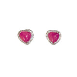 HEART FUCHSIA STUD earrings