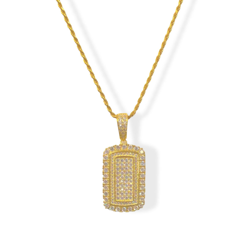 GOLD CRYSTAL TAG necklace