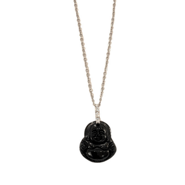 BLACK BUDDHA III STEEL MINI necklace