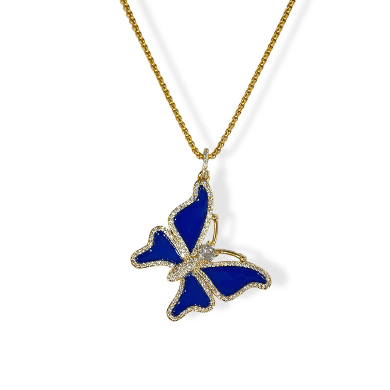 DARK BLUE YARA BUTTERFLY necklace
