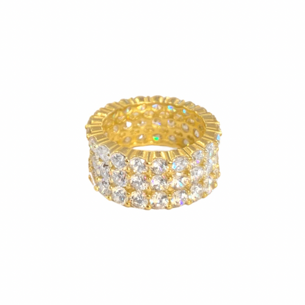 THREE ROW ETERNITY GOLD ring