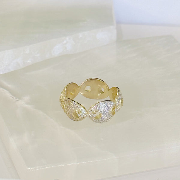 GOLD CRYSTAL MARINER ring