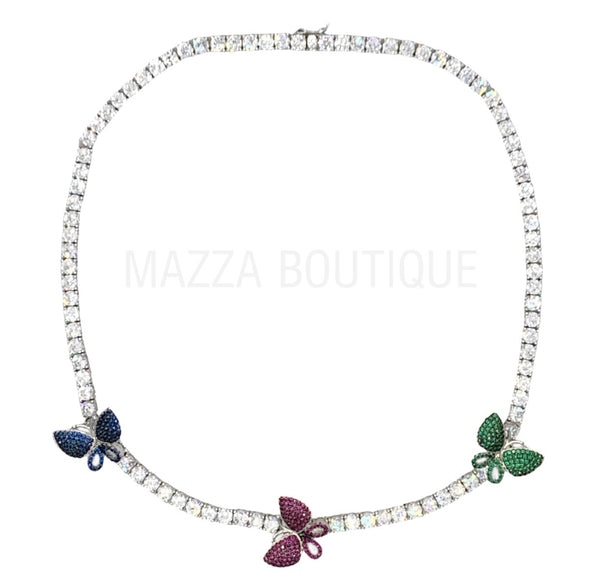 BUTTERFLY MULTICOLOR TENNIS necklace