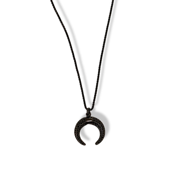 ONYX CRESCENT HORN necklace