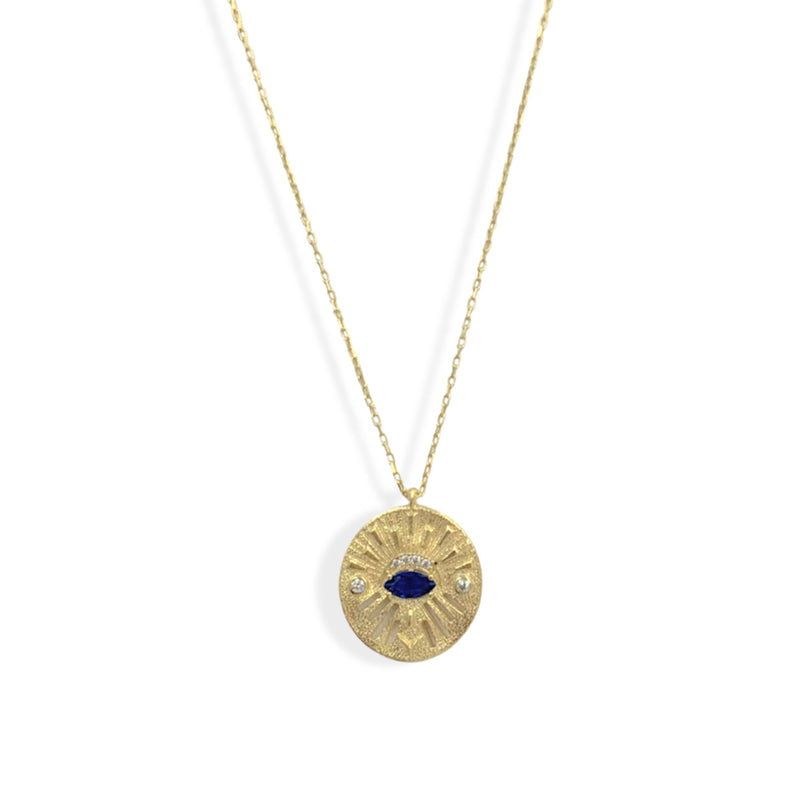 EYE SAPPHIRE COIN necklace