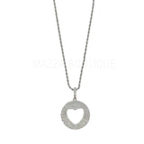 CIRCLE MEDALLION HEART SILVER necklace