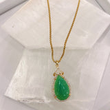 CRYSTAL TEARDROP JADE necklace