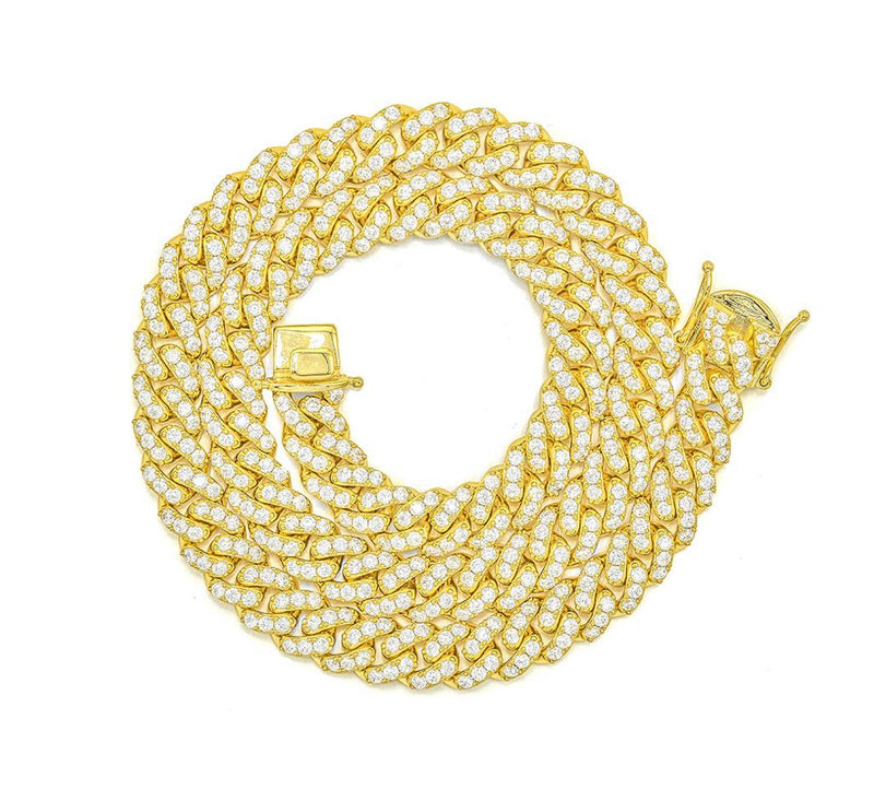 CUBAN CRYSTAL GOLD 10MM necklace