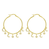 MOON & STARS HOOP earrings