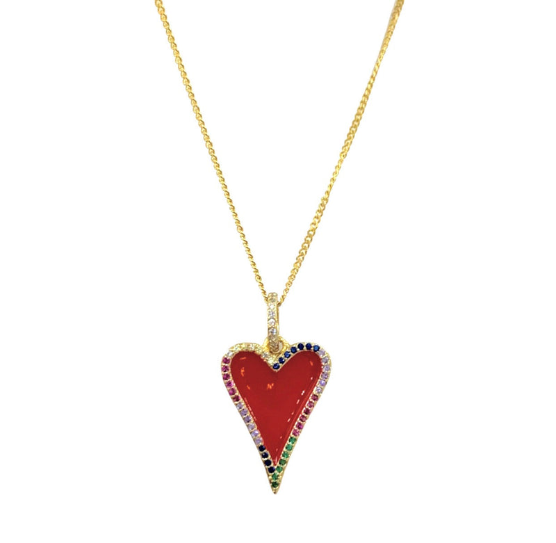 MULTICOLOR RED HEART necklace