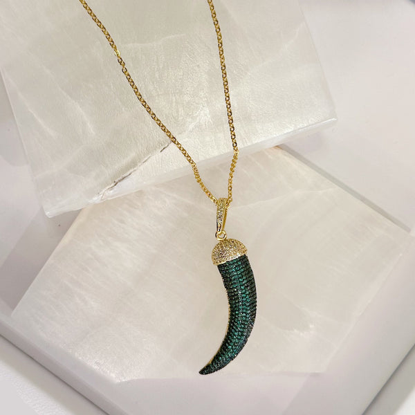 GREEN HORN necklace