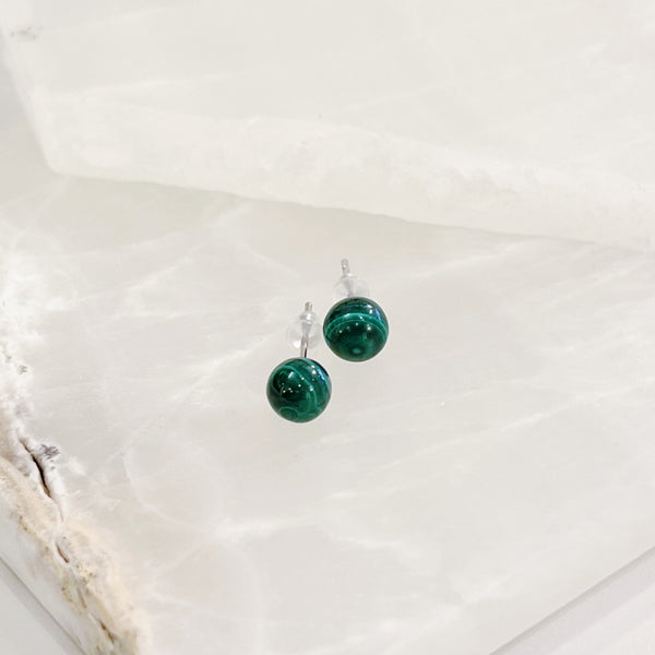 MALACHITE STUD earrings