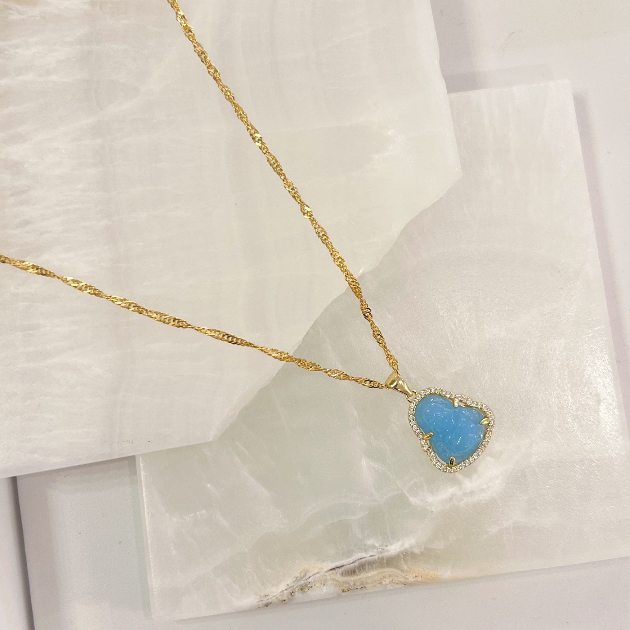 LIGHT BLUE BUDDHA SUPER MINI necklace