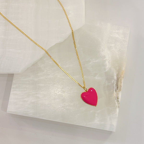 HOT PINK HEART MINI necklace