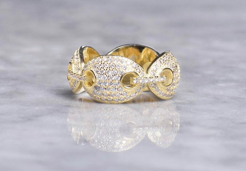 GOLD CRYSTAL MARINER ring