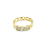GOLD CUBAN CZ MINI ring