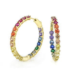 RAINBOW CRYSTAL HOOP earrings