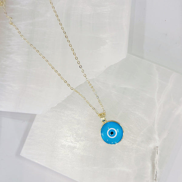 LIGHT BLUE EVIL EYE necklace