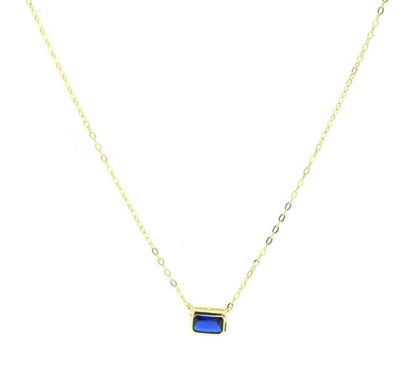 BLUE SAPPHIRE SOLITAIRE MINI necklace