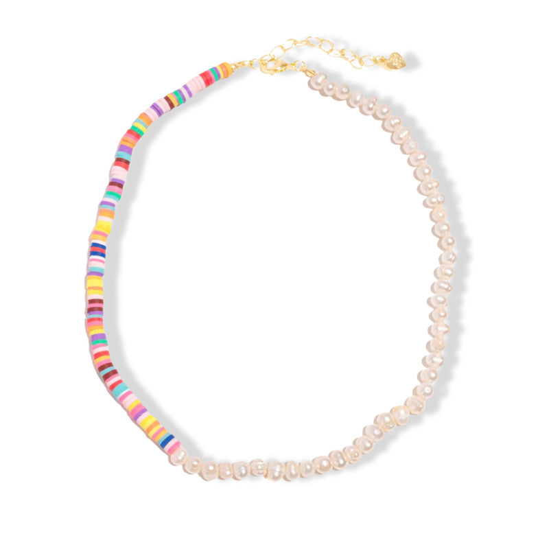 PEARL & COLOR BEADED necklace