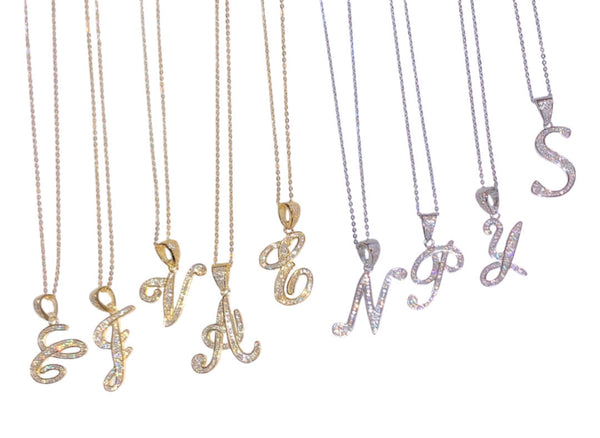 GOLD CURSIVE INITIAL necklace