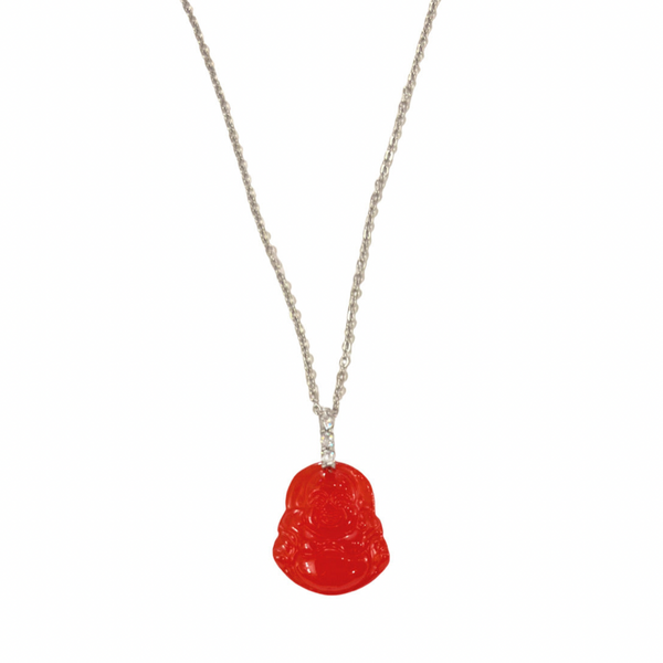 RED BUDDHA III STEEL MINI necklace