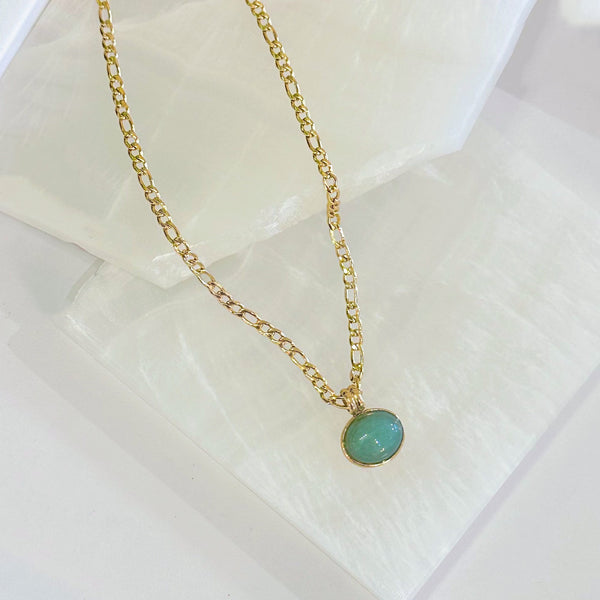 OVAL LIGHT JADE SUPER MINI necklace