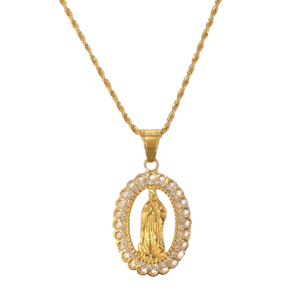 VIRGIN MARY CRYSTAL V necklace