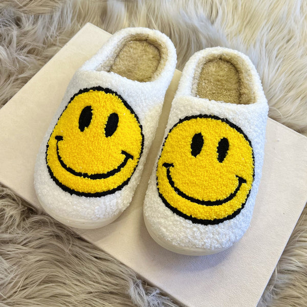 COZY YELLOW SMILEY slippers