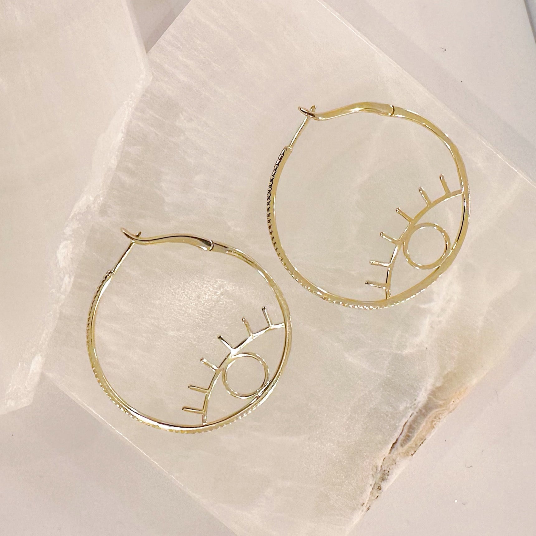 ABSTRACT EYE HOOP earrings