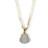 WHITE BUDDHA MINI STEEL necklace