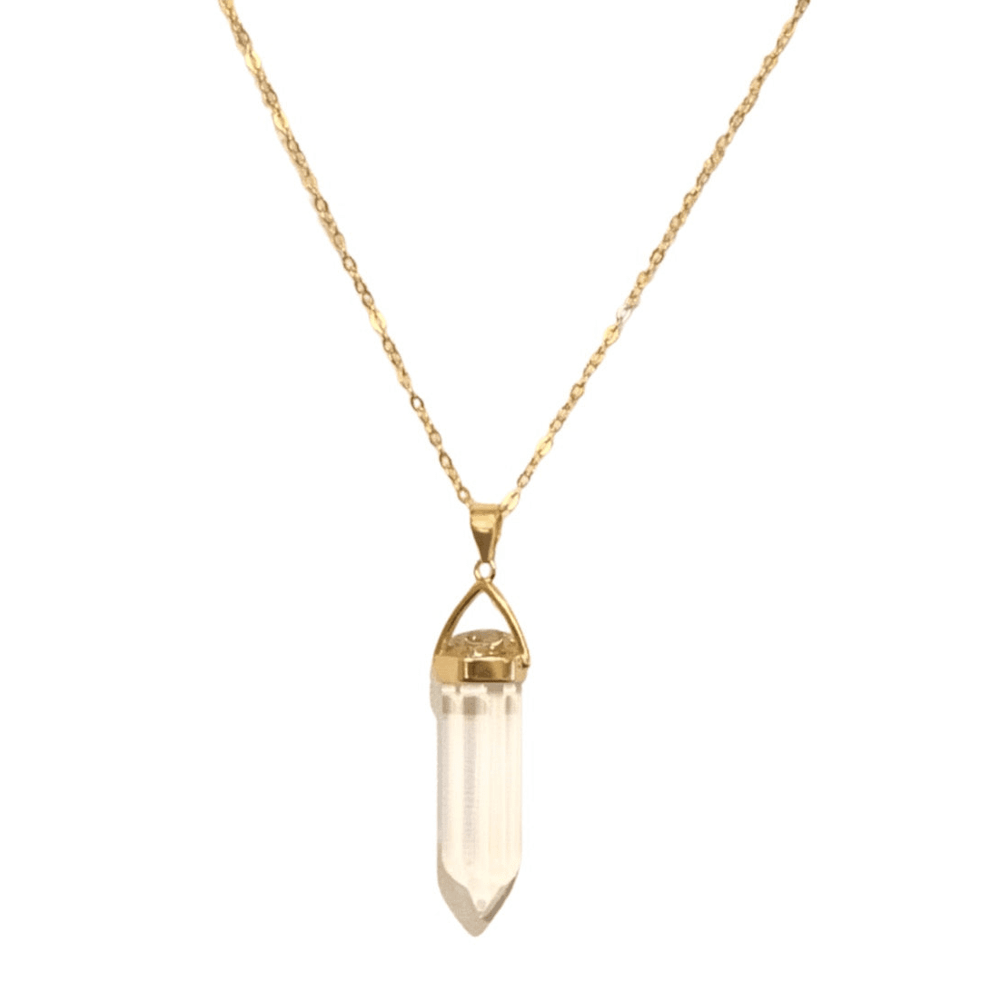 CLEAR QUARTZ AMULET necklace
