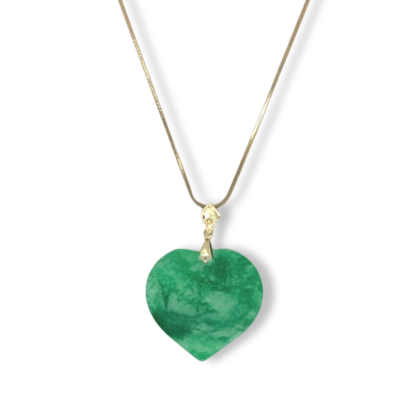 LARGE HEART JADE necklace
