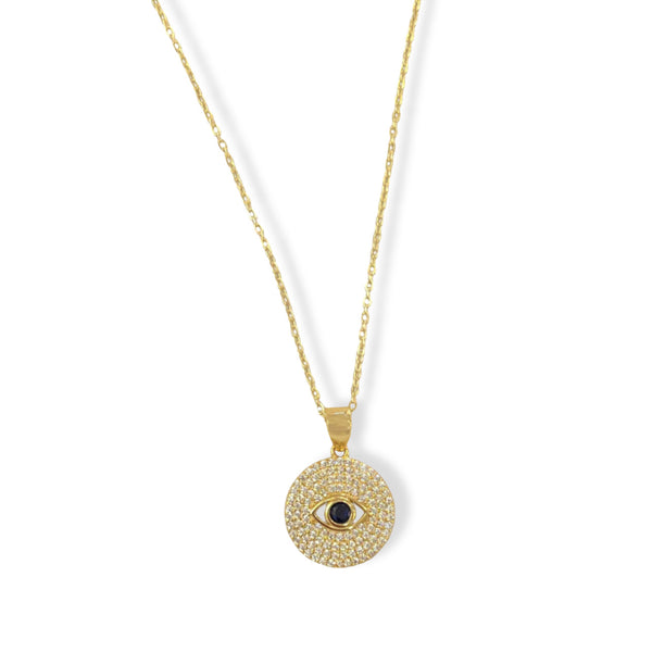 EVIL EYE CRYSTAL COIN necklace